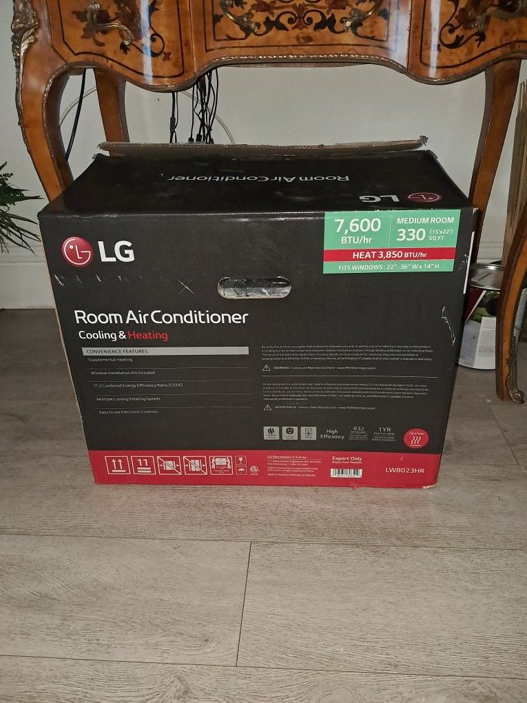 LG Room Air Conditioner.. Color White..Fits Windows:22"-36" Wx14"H
