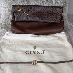 Gucci clutch made of ostrich leather