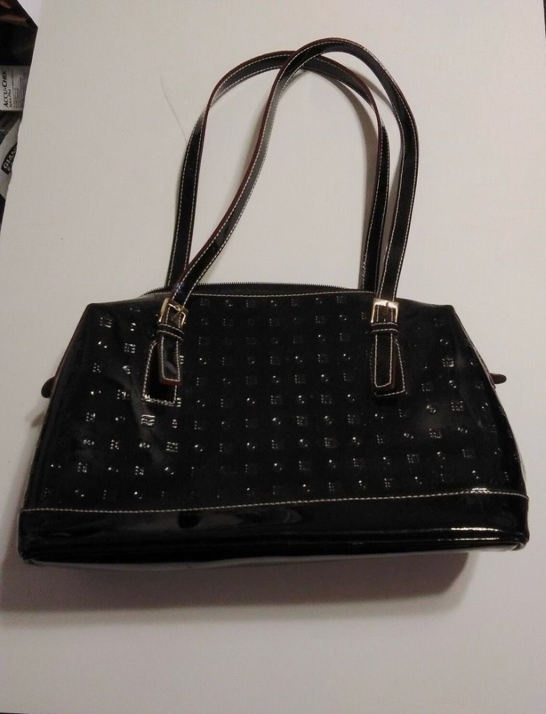 Arcadia Genuine Patent Leather Bag Made In Italy black