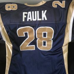 Marshall Faulk Reebok Authentic NFL St. Louis Rams #28 Jersey Sz 54 Stitched