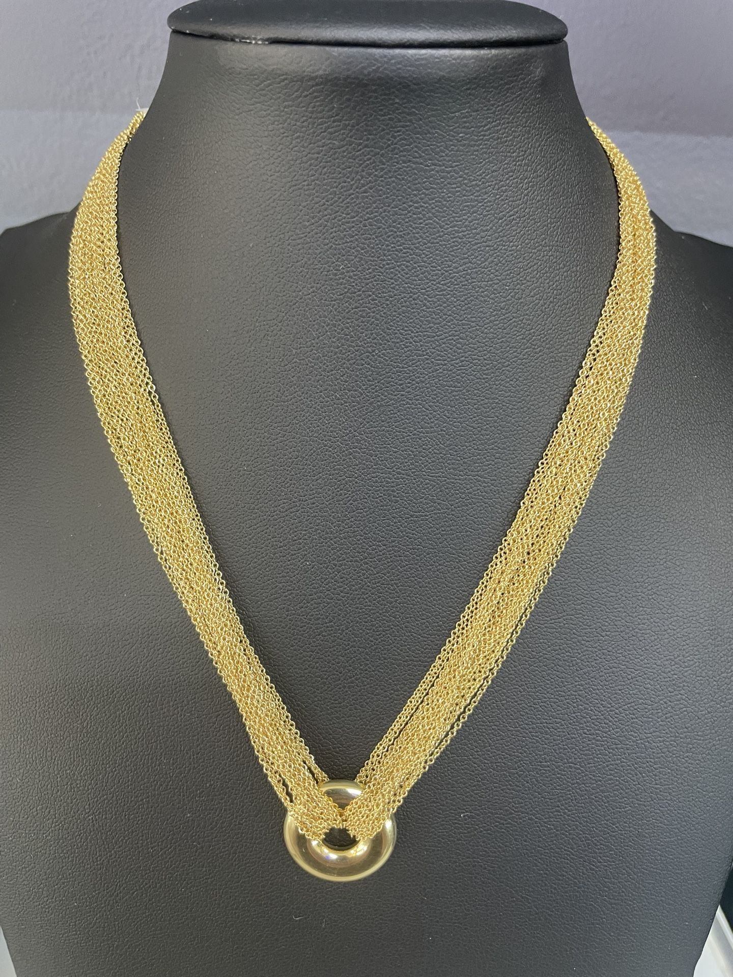 Authentic 18k Tiffany Multi Strand Toggle Choker Chain