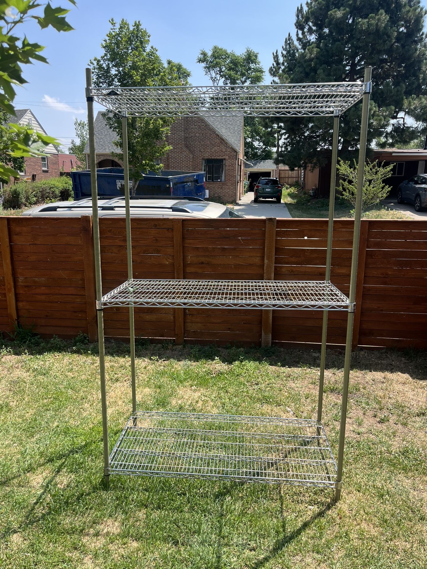 3-Tier Steel Wire Shelving Unit- 48”L x24”Wx 78”H