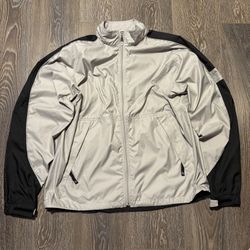 The North Face Men's XL Gray Black Full Zip Windbreaker Lightweight Jacket