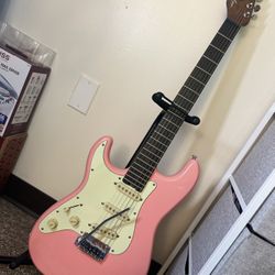 left handed electric guitar (Schecter nick johnson)