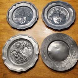 Vintage Pewter Wall Plates