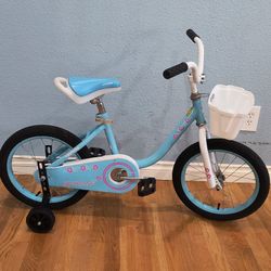 16" Cycmoto Girls BMX Bike With Basket with Training Wheels