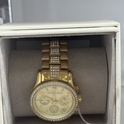 Michael Kors Runway Pave Gold-tone Watch