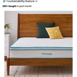 Full size Linenspa 10” hybrid mattress (memory foam + springs).
