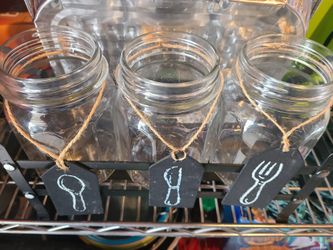 3 glass jars For Party utensils