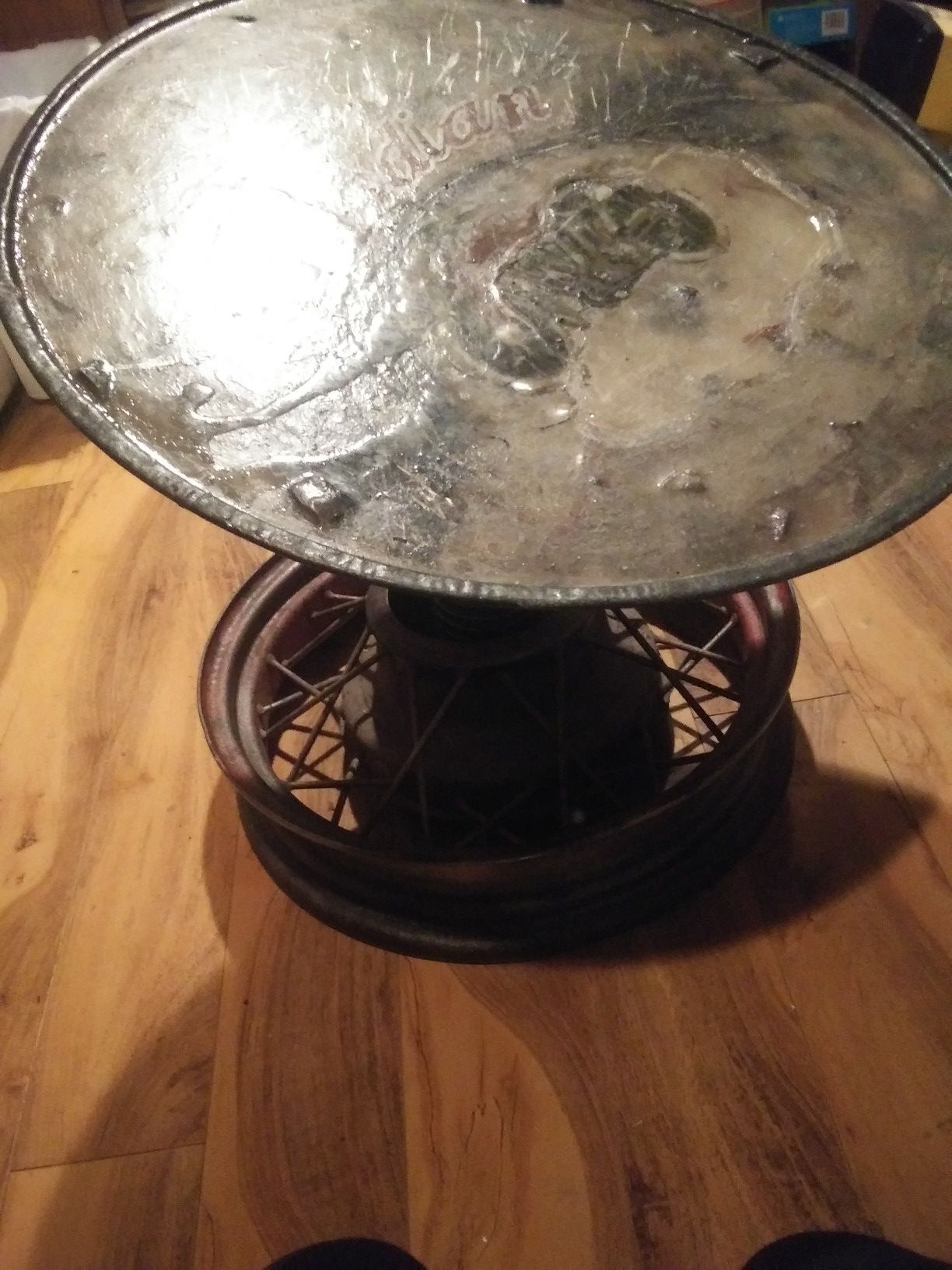 Photo Adjustable custom Indian motorcycle end table