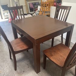 Solid Wood Table With Four Chairs
