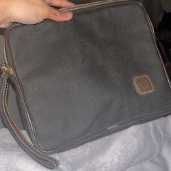 Dunhill Clutch Bag Brown Black Pvc