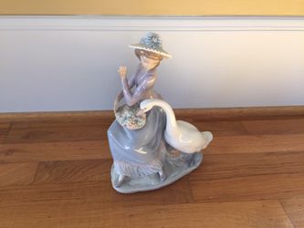 Retired Lladro Girl with Goose