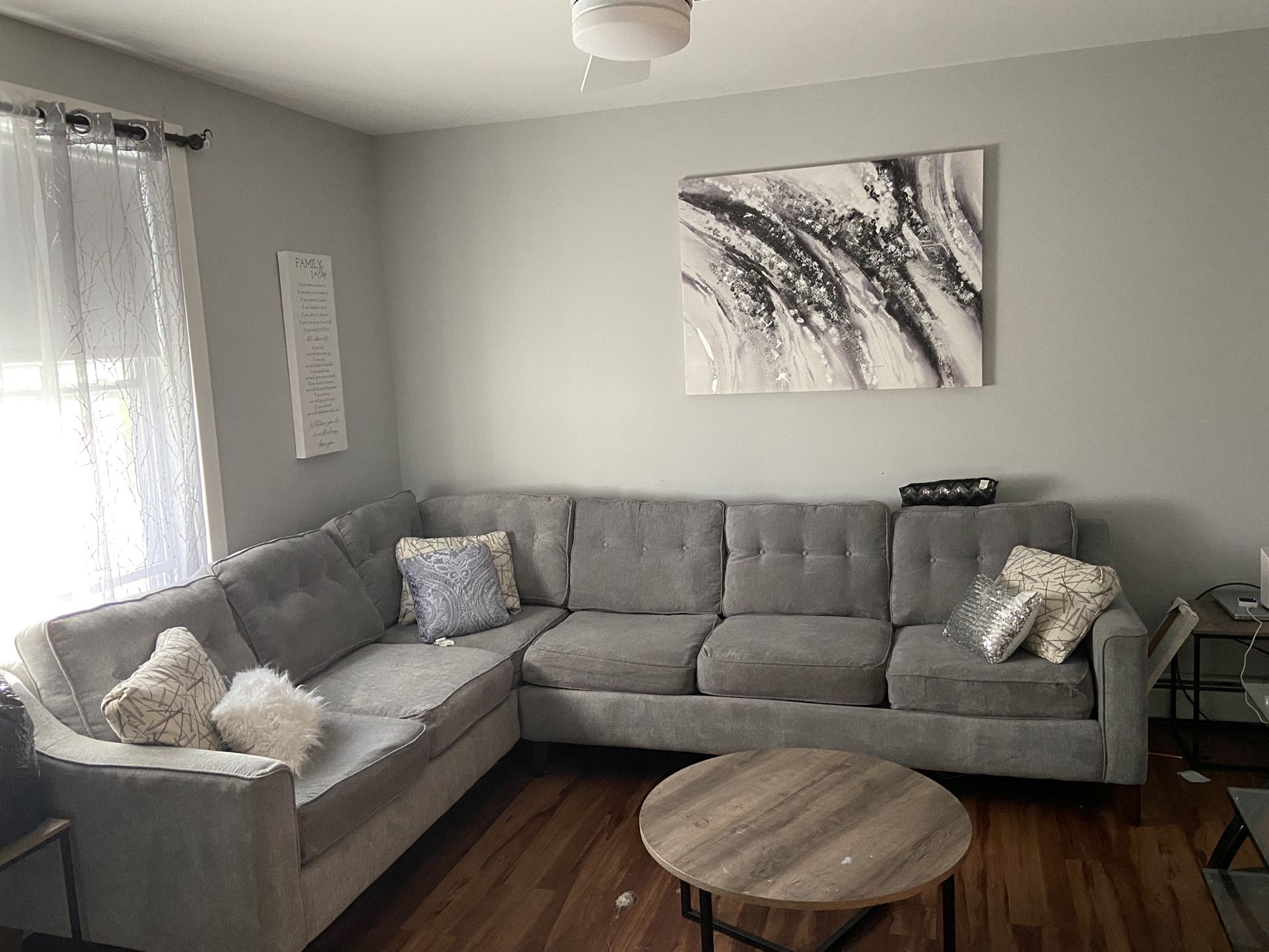 Modern Gray Tufted Sectional