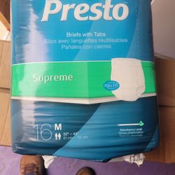 New Presto Adult Brief With Tab 