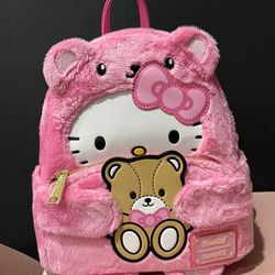 Sanrio Hello Kitty Loungefly Teddy Bear Plush Mini Backpack