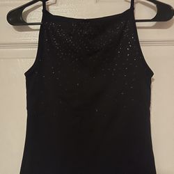 New York & Company Black With Glitter Dressy Top Size Small 