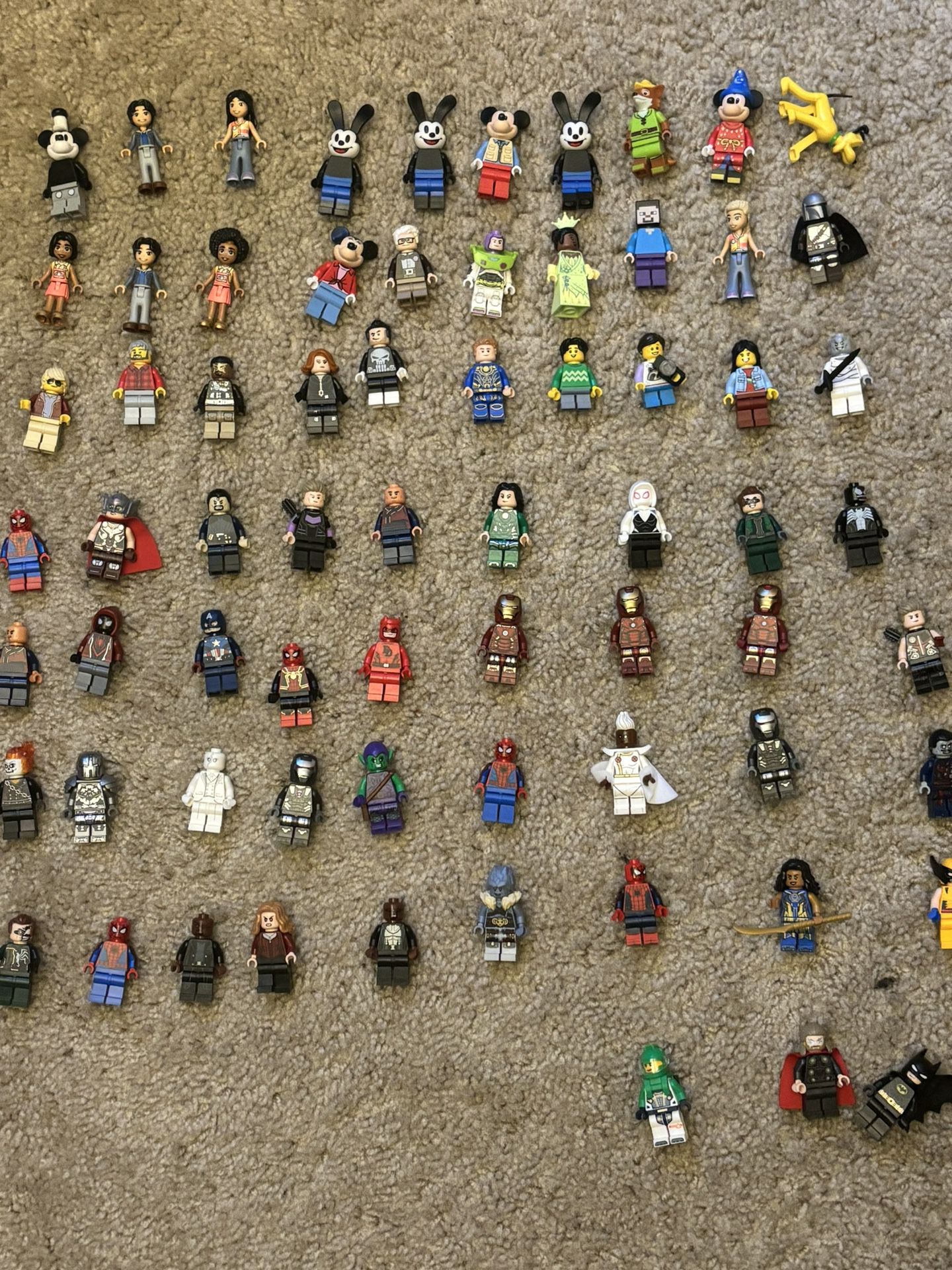 Lego Minifigure Lot (Marvel, Star Wars, Disney: 65 Total)