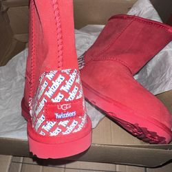 Ugg Australia Boots Twizzlers Candy Collection Shearling Booties Red