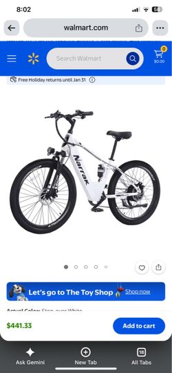 New! *firm $400* white Narrak M201 Electric Mountain Bike for Adults 26" step Over Commuting Ebike