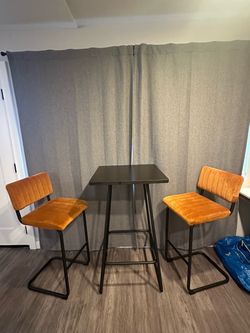 Bar Table and 2 Stools Set