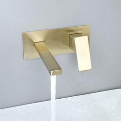 Brushed Gold wall mount bathroom sink basin faucet for sink