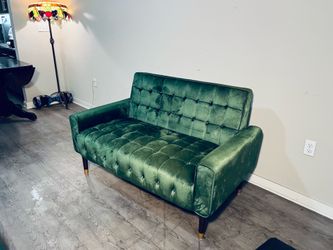 Velvety Green Loveseat (FREE DELIVERY)
