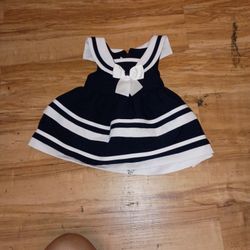 Baby Girl's Navy & White Dress size 18 Months 