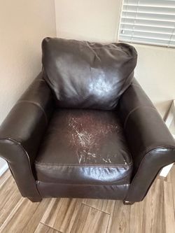 Brown leather chairs