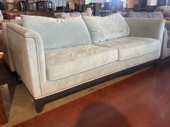 Z GALLERIE Pauline Plush Silver Stud Trim Sofa