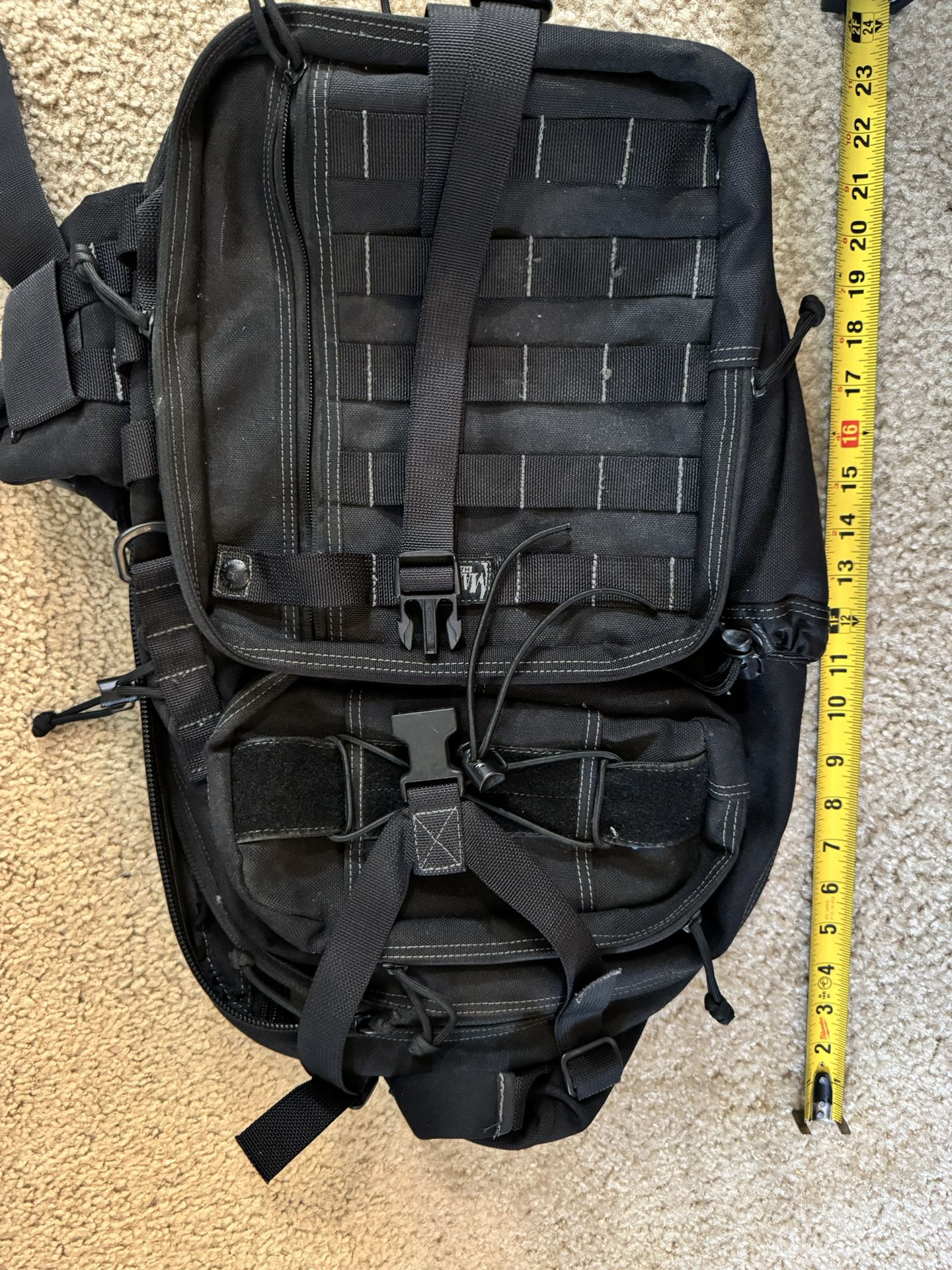TWO BACKPACKS For The Price Of One  Combat Tactical Bag Pack Carrying Pouch BLK Molle Multi-function Bag Single Strap 
