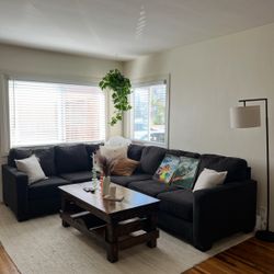 Living Spaces Black Couch