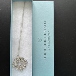 NEW Touchstone Crystal silver statement necklace 