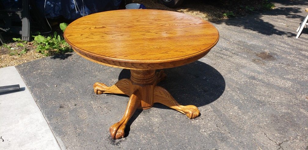 48 Inches Solid Wood Round Wood Table, No Leaf
