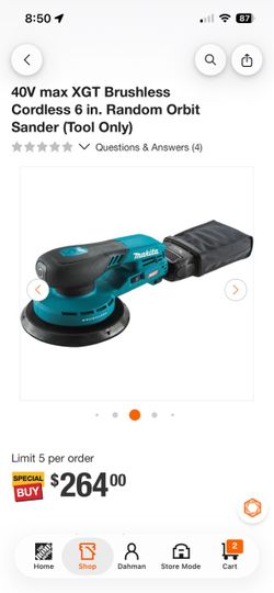 TOOL ONLY NIB MAKITA 6in 40V sander