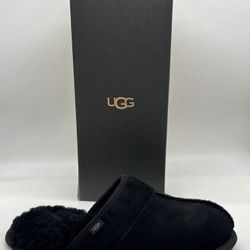 New UGG SLIPPERS SCUFF LEISURE SLIDE SUEDE FOR MENS SZ 9 To 10 Black  