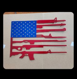 Patriotic American Flag Metal Wall Decor