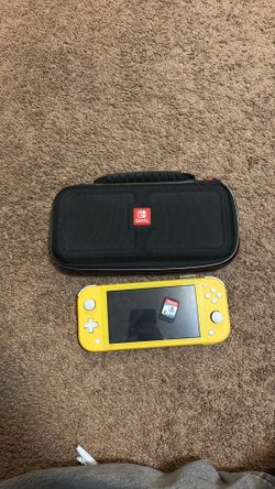Yellow Nintendo switch LITE and Pokémon