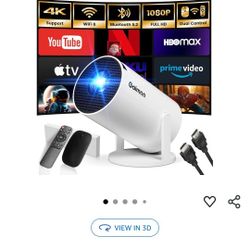 Built-in App] Mini Projector 2025 Upgraded 1080P FHD 4K Support Projector with Mouse Portable Projector with WiFi and Bluetooth Auto Keystone HDMI/TV 