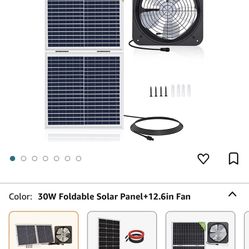 ECO-WORTHY 25W Solar Powered Attic Ventilator Gable Roof Vent Fan with 30W  Foldable Solar Panel - Solar Fans for Home Attic, Greenhouse, RV or Outdoor  for Sale in Lilburn, GA - OfferUp