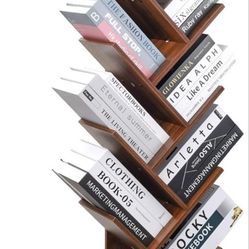 Tier Tree Bookshelf, Tall Bookcase, Freestanding Book Shelf with , Display Floor Standing Storage Shelf
