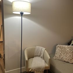 Very Tall Floor Lamp With The Black Matte Metal Base Perfect For Lighting Dark Areas H74.5"