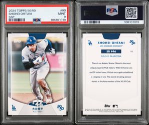 2024 Topps 50/50 Shohei Ohtani card #90 SB#46 KANJI 🇯🇵 SSP PSA 9