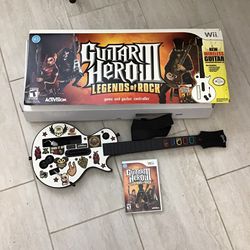 Nintendo Wii Guitar Hero Controller And Game 