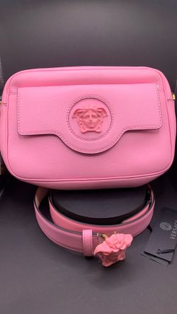 Baby pink Versace purse and belt set