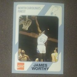 1989-90 Collegiate James Worthy North Carolina's Finest Tar Heels #23 Coca-Cola Basketball Card Vintage Collectible NCAA