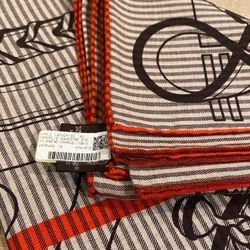 Auth New Hermes 140 Panoplie Equestre Eyeliner  Cashmere Shawl Scarf