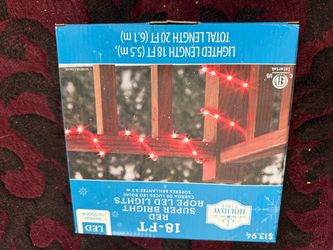 18 ft red super bright rope led lights