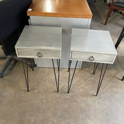 2 Matching Grey End Tables! Only $25 For Both!