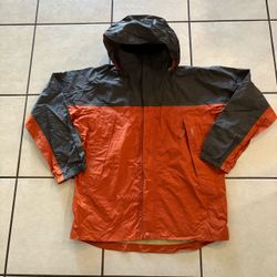 Marmot Kids XL Boys Rain Jacket Waterproof PreCip Hooded Orange Charcoal
